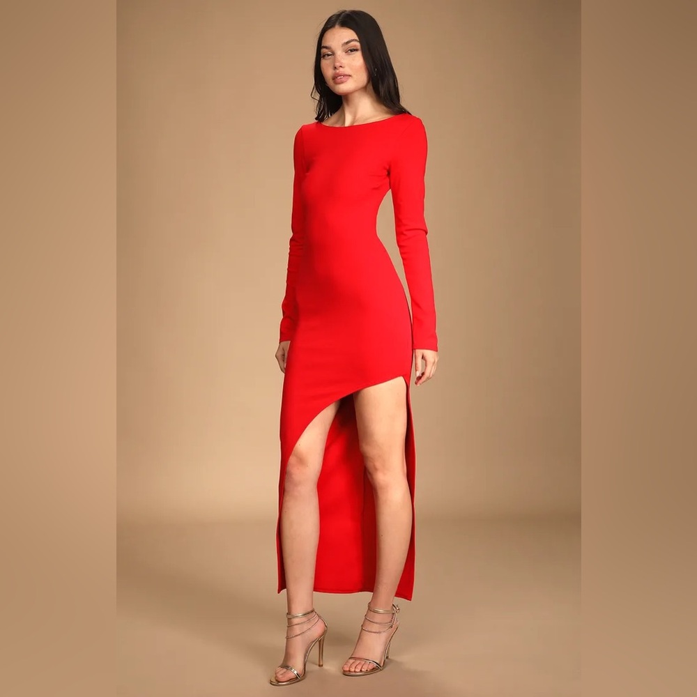 Red Long Sleeve Maxi Dress ❤️